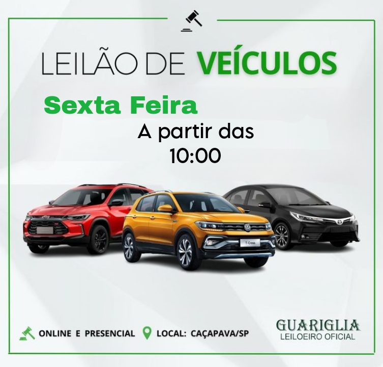<center><b>Leilão de Veículos Recuperados de Financiamento</b> <center>Encerramento Dia 02/05/2025 as 10:00h