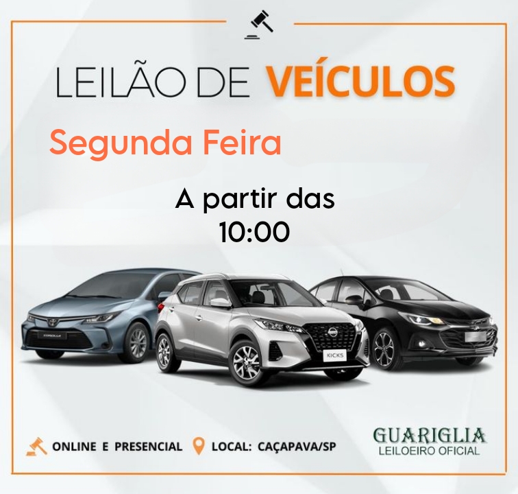 <center><b>Leilão de Veículos Recuperados de Financiamento</b> <center>Encerramento Dia 23/06/2025 as 10:00h
